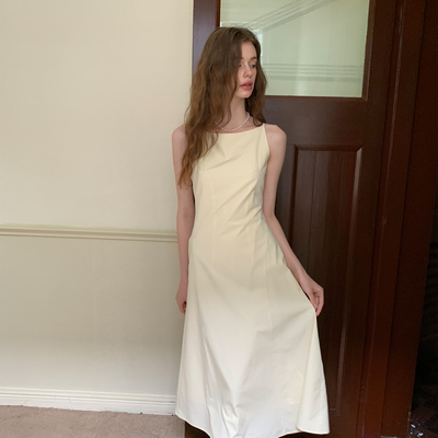 ZHUYIYI 优雅气质法式新款无袖连衣裙女夏修身收腰显瘦高级感长裙