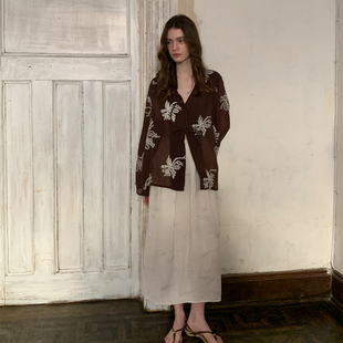 ZHUYIYI 早春新款百搭印花秋季衬衫女款上衣设计感原创显瘦