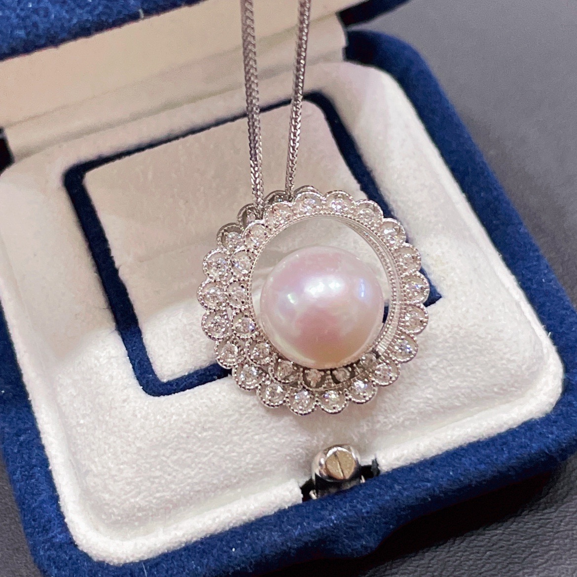 M家款糖果吊坠淡水珍珠10-11mmS925纯银锆石精美吊坠甜美系