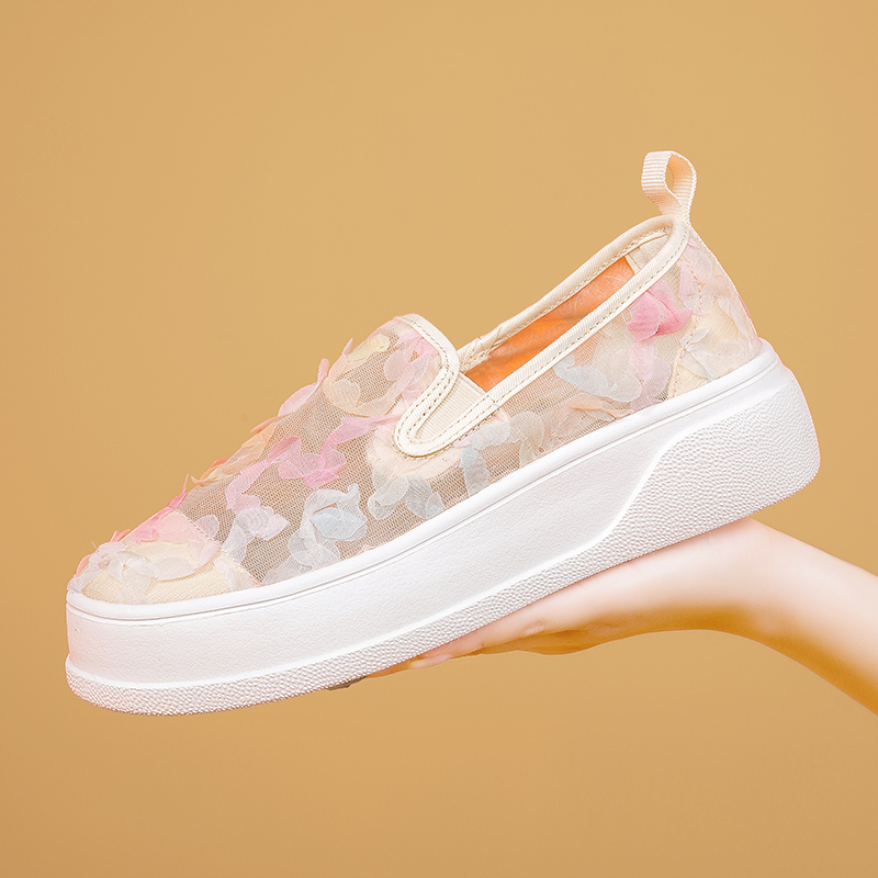 汤姆斯厚底一脚蹬时尚网面乐福鞋