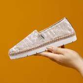 汤姆斯女鞋 夏季 厚底一脚蹬懒人镂空渔夫鞋 Tt&Mm 女平底透气草编鞋