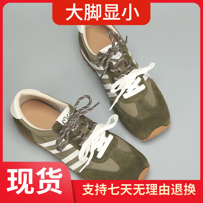 复古德训女鞋反绒皮透气大码女鞋