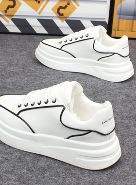 2025春季新款厚底小白鞋男女增高低帮情侣板鞋轻便软底运动休闲鞋