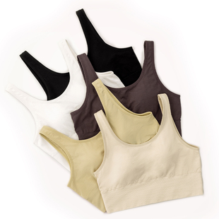 五色 合二为一 免穿文胸 前后大U领打底无钢圈无缝背心文胸101098