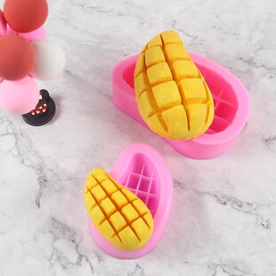 水果立体芒果蛋糕西点烘焙装饰蛋糕粘土石膏香薰装饰硅胶模具