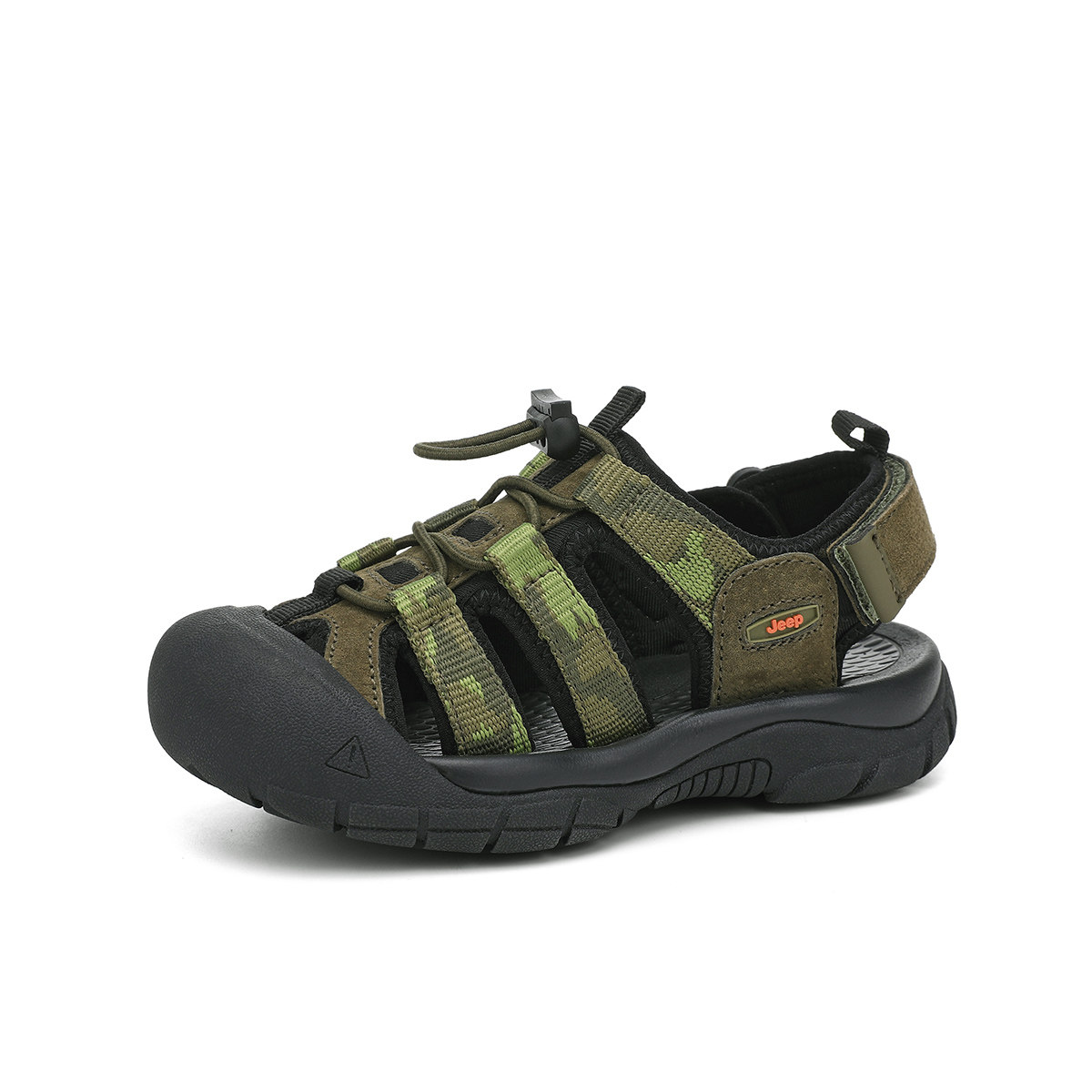 Jeep男童凉鞋夏日季2026新款女孩登山儿童涉水沙滩鞋子迷彩绿军迷