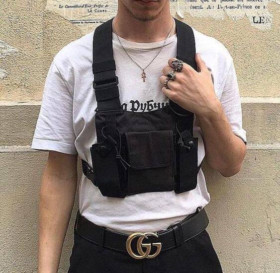 战术背心包工装马甲式双肩背包潮酷嘻哈街舞胸包机能风蹦迪腰包,箱包皮具/热销女包/男包,男士包袋,淘宝优惠券,粉丝福利购,淘宝优惠卷