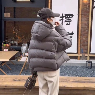 软糯泡芙短款连帽龟背羽绒服女冬季新款小个子宽松显瘦面包服外套