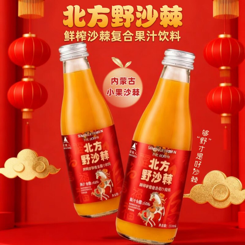 宇航人内蒙古小果限定版北方野沙棘果汁饮料210ml*10瓶