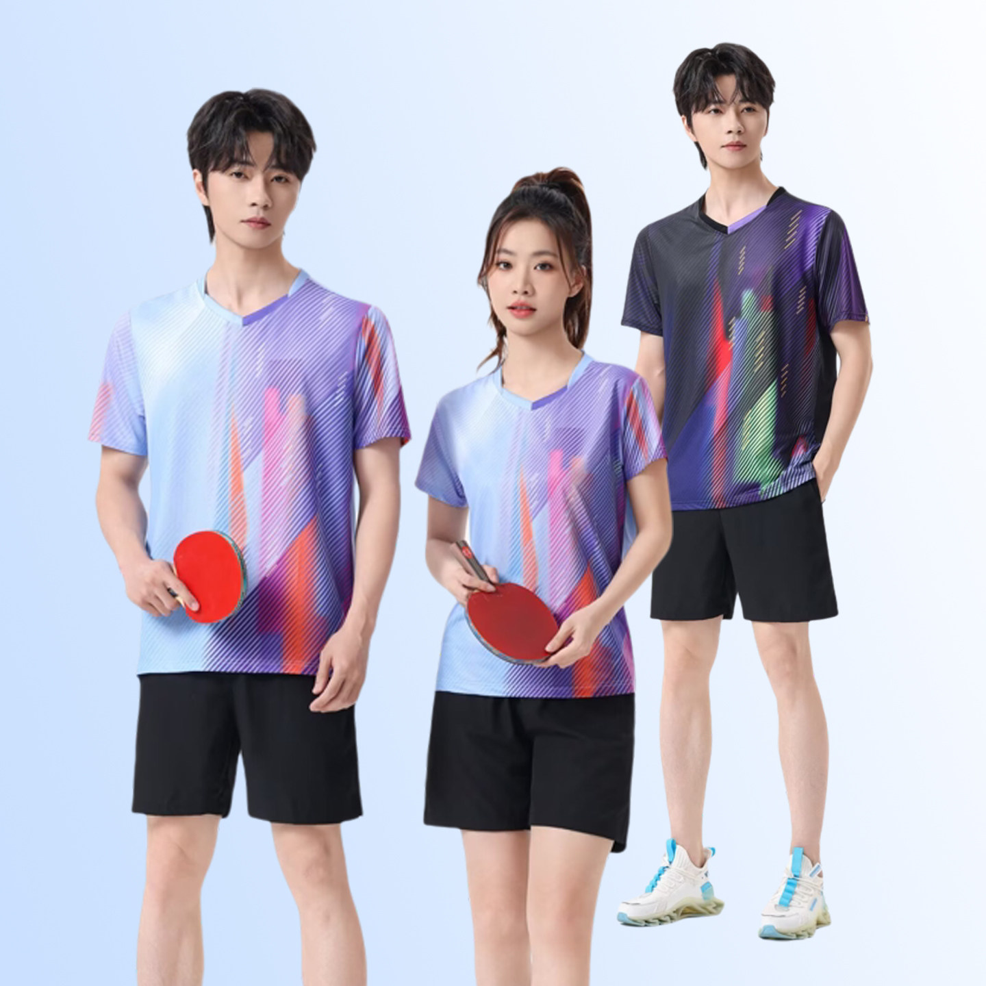 新款乒乓球服套装男女短袖上衣