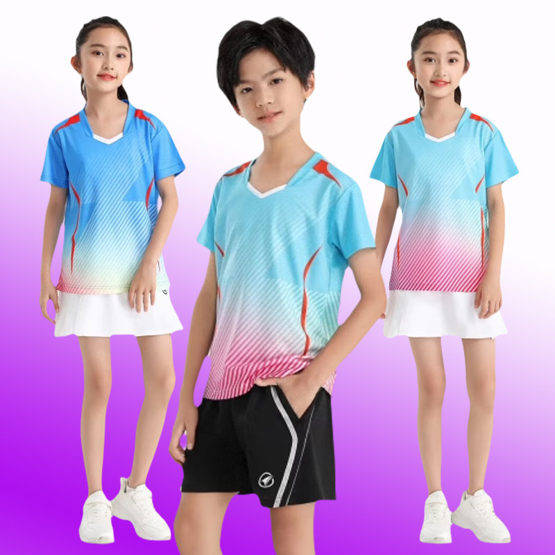 儿童乒乓球服套装男童女童运动服网球服队服速干排球羽毛球服印字