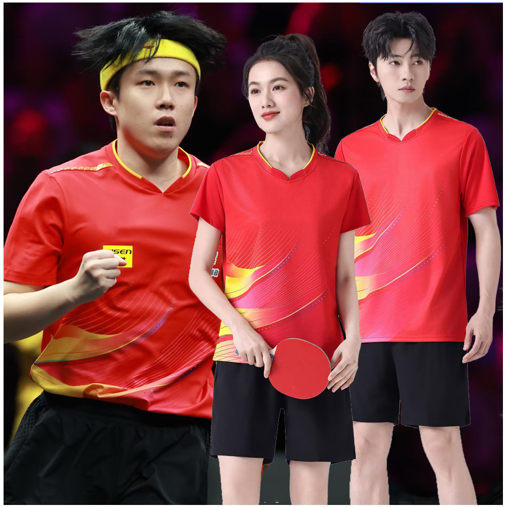 新款乒乓球服套装男女短袖速干运动服训练比赛队服王楚钦定制印字