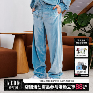 宽松运动裤 MEDM25SS网球系列丝绒裤 直筒长裤 复古休闲卫裤 子男美式