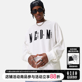 MEDM潮牌长袖 上衣 T恤男女宽松潮流体恤基础简约印花纯棉情侣秋季