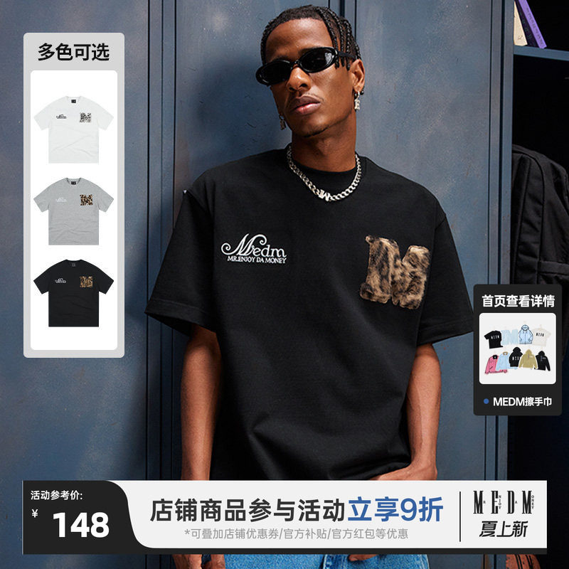 MEDM豹纹皮草大m短袖T恤