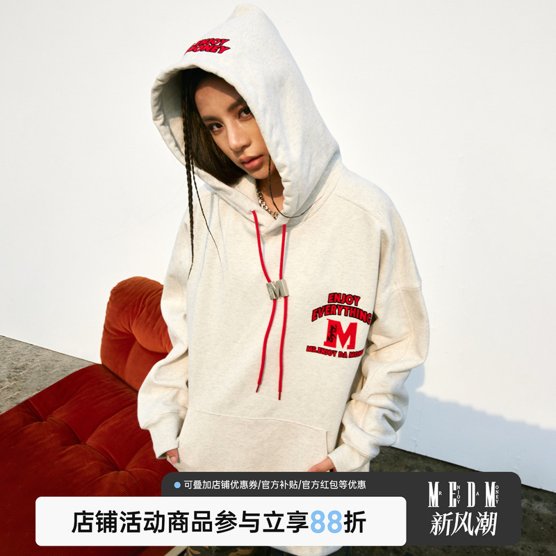 金属标MEDM国潮连帽卫衣帽衫