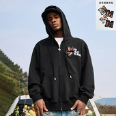 休闲外套帽衫 美式 上衣 拉链连帽卫衣男女情侣春秋季 MEDM魔术贴开衫