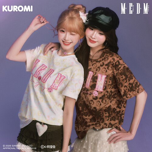 MEDM×三丽鸥豹纹酷洛米印花T恤