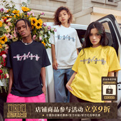 复古oversize休闲半袖 MEDM潮牌夏季 美式 T恤男女同款 体恤 基础短袖