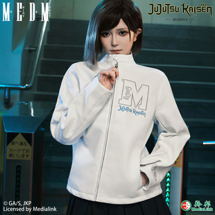 MEDM×咒术回战联名 五条悟印花字母休闲立领夹克皮衣潮流外套冬