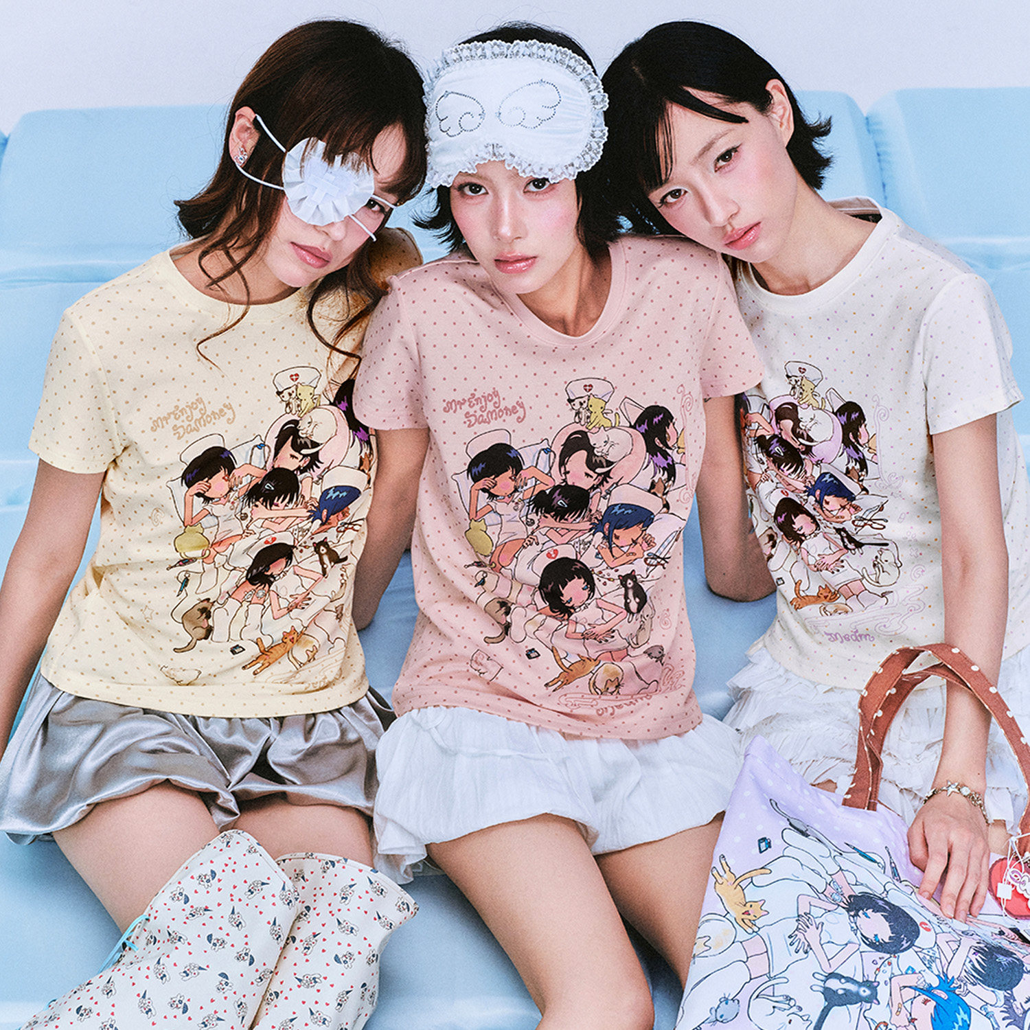 MEDM×鸟鸟一午睡印花女版短袖图片