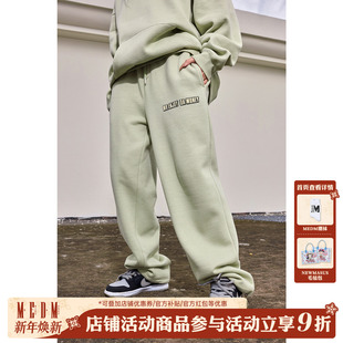 街头裤 MEDM国潮加绒嘻哈束脚卫裤 美式 宽松直筒休闲运动裤 子 男秋季