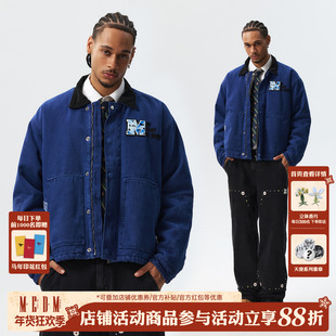 MEDM 迷彩魔术贴logo卡哈特休闲棉衣新款百搭保暖翻领棉服外套冬