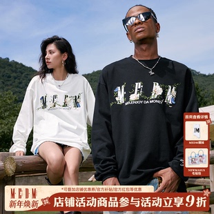 体恤宽松上衣服 打底衫 MEDM25SS藤蔓折纸山茶花长袖 T恤男女春秋季