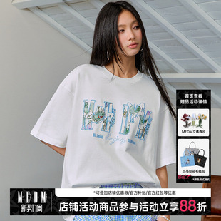 美式 夏季 体恤男 女t恤2025新款 MEDM25SS蕾丝印花贴布蝴蝶LOGO短袖