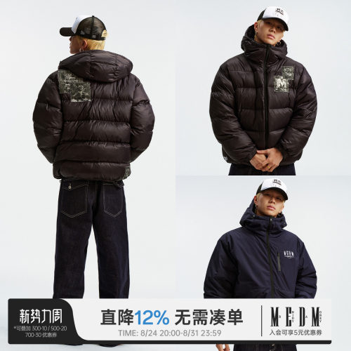 MEDM双面穿印花logo羽绒服