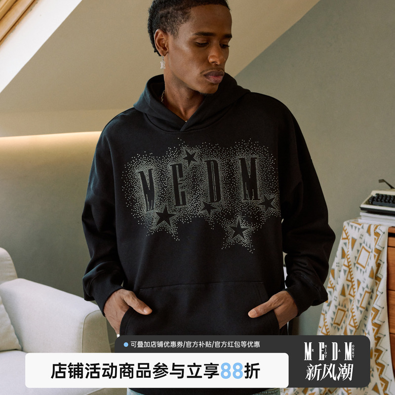 MEDM水钻星星logo卫衣