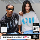MEDM25SSLOGO闪光烫钻短袖 T恤女士复古体恤 男高级感痞帅潮牌夏季