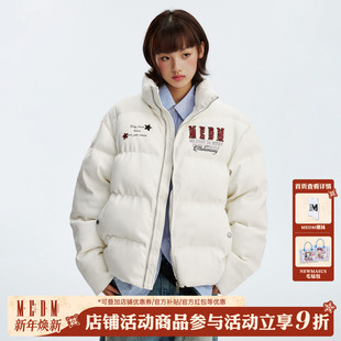 MEDM 马毛漆皮pu耐磨加厚保暖休闲棉服潮牌宽松立领棉衣情侣外套