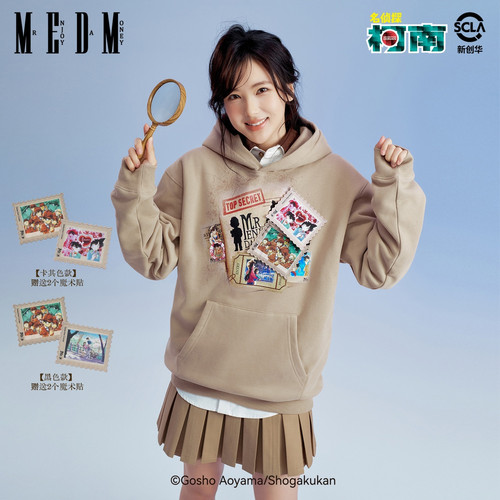 MEDMx柯南相片魔术贴连帽卫衣
