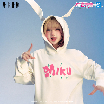 MEDMx初音未来双马尾音符空气层卫衣男女款秋季美式慵懒chic外套