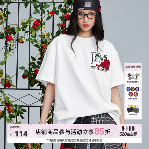 MEDM25SS大M玫瑰花卉短袖T恤