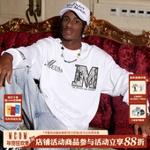 潮牌蛇纹拼皮字母上衣国潮圆领长袖 T恤男秋季 美式 MEDM 嘻哈情侣装