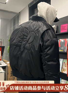 MEDM BLACK黑线超高充绒量 大Bomber凹凸填充羽绒服MA1飞行员夹克