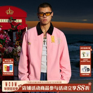 MEDM潮牌拼皮底特律工装夹克男士春秋季美式痞帅外套休闲宽松上衣