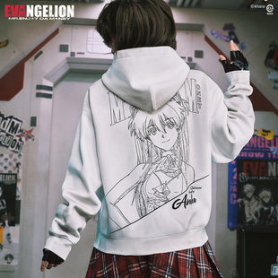 休闲卫衣 END系列人物素描风牙刷绣魔术贴拉链帽衫 MEDMxEVA NEVER