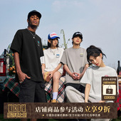 宽松半袖 MEDM夏季 百搭休闲情侣款 T恤男士 体恤女 潮牌撞色M基础短袖