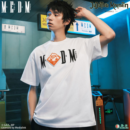 MEDM×咒术回战联名-人物ICON魔术贴休闲圆领T恤刺绣字母男女短袖