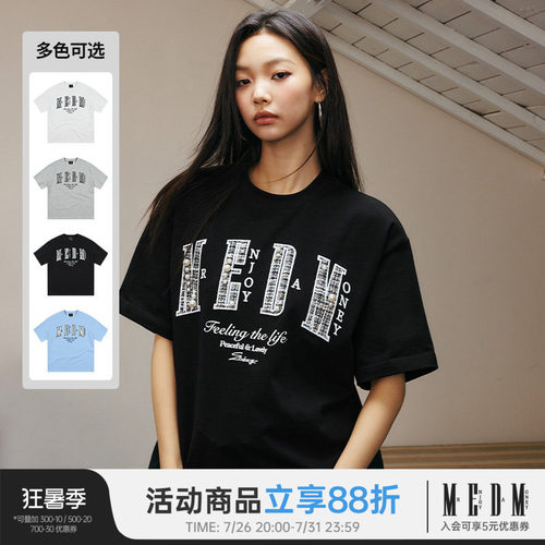 MEDM26SS小香风珍珠字母短袖T恤
