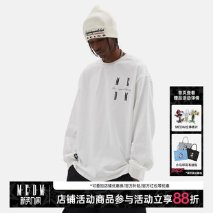 打底衫 t恤男女春秋季 MEDM国潮牌长袖 LOGO刺绣宽松 王鹤棣同款