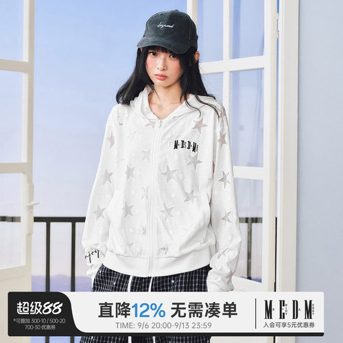 MEDM满天星拉链外套透气网眼针织