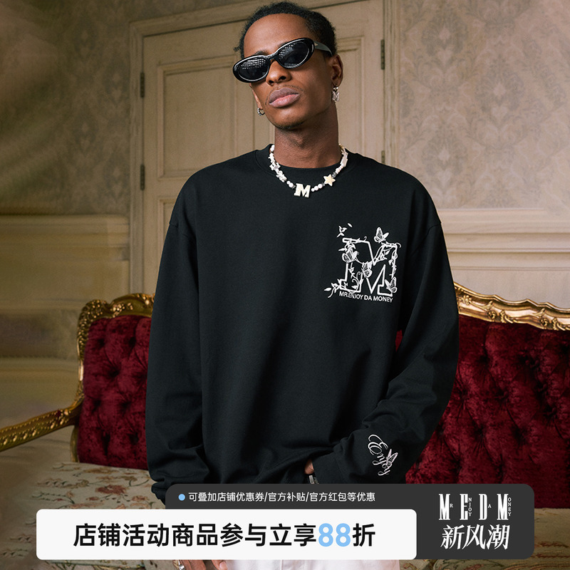 MEDM大M蝴蝶藤蔓刺绣长袖