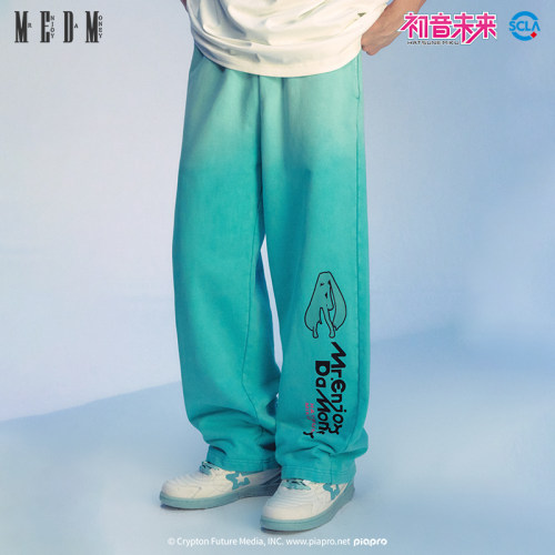 MEDM初音未来美式宽松直筒卫裤