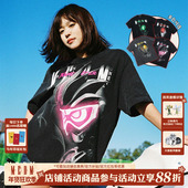 MEDMx假面骑士霓虹灯风格 复古体恤休闲上衣 美式 系列短袖 T恤男夏季