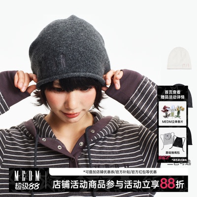 MEDM 美式字母星星刺绣休闲冷帽防寒保暖简约针织帽冬季情侣帽子