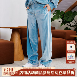 宽松运动裤 MEDM25SS网球系列丝绒裤 直筒长裤 复古休闲卫裤 子男美式